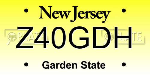 Z40GDH New Jersey License Plate