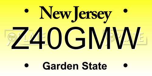 Z40GMW New Jersey License Plate