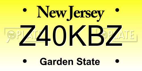 Z40KBZ New Jersey License Plate