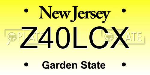 Z40LCX New Jersey License Plate
