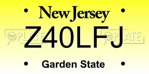 Z40LFJ New Jersey License Plate