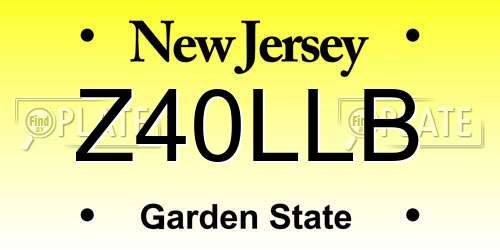 Z40LLB New Jersey License Plate
