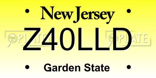 Z40LLD New Jersey License Plate