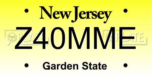 Z40MME New Jersey License Plate