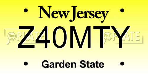 Z40MTY New Jersey License Plate