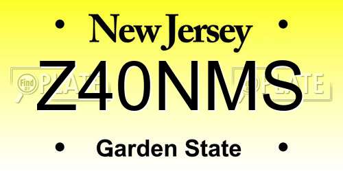 Z40NMS New Jersey License Plate