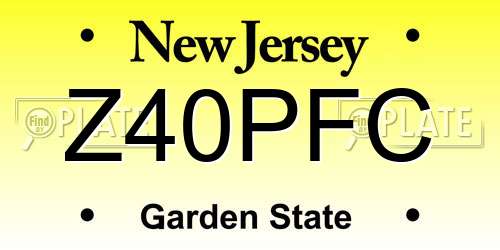 Z40PFC New Jersey License Plate