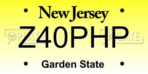 Z40PHP New Jersey License Plate