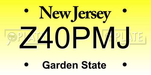 Z40PMJ New Jersey License Plate
