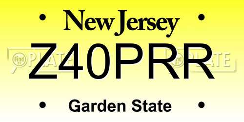 Z40PRR New Jersey License Plate