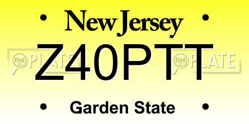 Z40PTT New Jersey License Plate