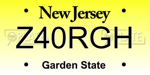 Z40RGH New Jersey License Plate