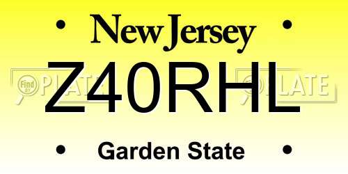 Z40RHL New Jersey License Plate