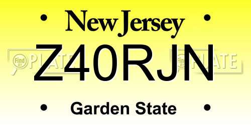 Z40RJN New Jersey License Plate