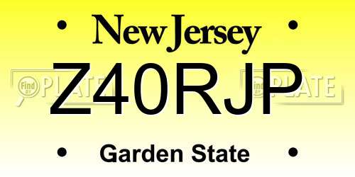 Z40RJP New Jersey License Plate