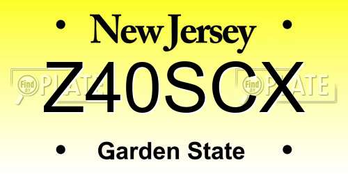 Z40SCX New Jersey License Plate