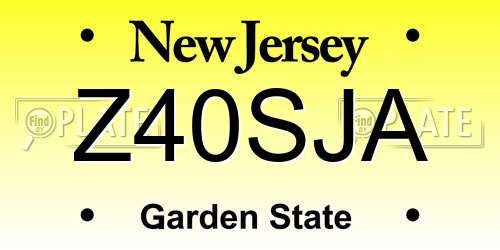 Z40SJA New Jersey License Plate