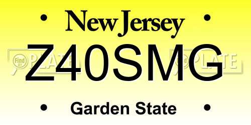 Z40SMG New Jersey License Plate