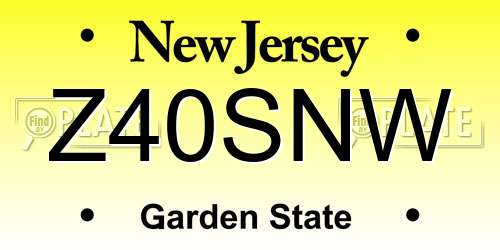 Z40SNW New Jersey License Plate