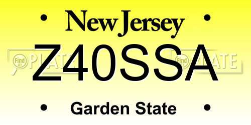 Z40SSA New Jersey License Plate
