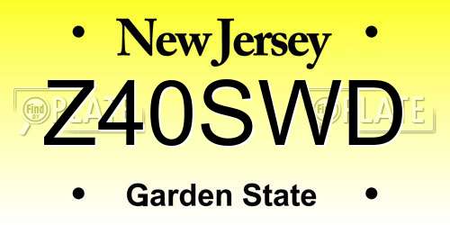 Z40SWD New Jersey License Plate