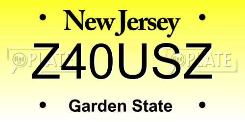 Z40USZ New Jersey License Plate