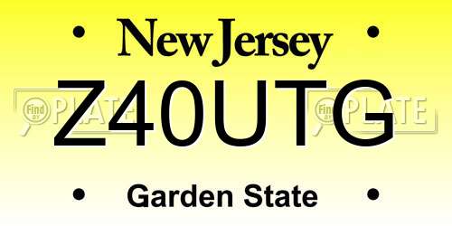 Z40UTG New Jersey License Plate