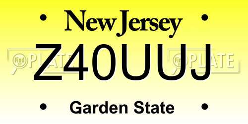 Z40UUJ New Jersey License Plate