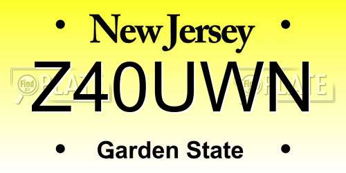 Z40UWN New Jersey License Plate