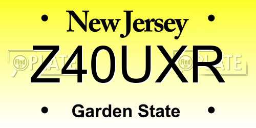 Z40UXR New Jersey License Plate