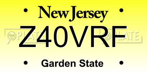 Z40VRF New Jersey License Plate