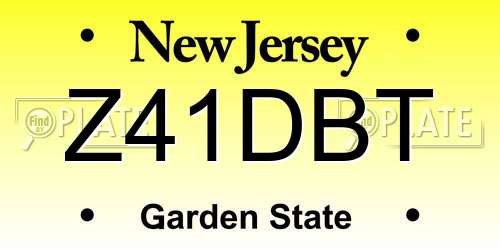 Z41DBT New Jersey License Plate