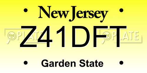 Z41DFT New Jersey License Plate
