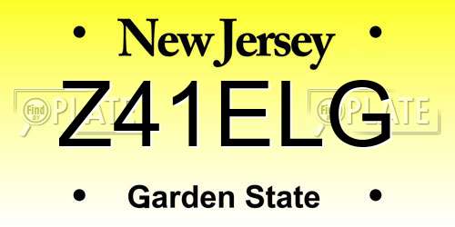 Z41ELG New Jersey License Plate
