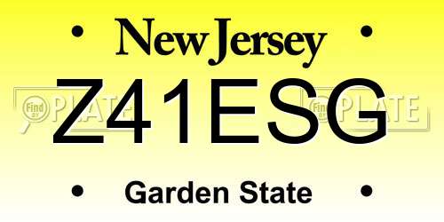 Z41ESG New Jersey License Plate