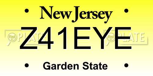 Z41EYE New Jersey License Plate