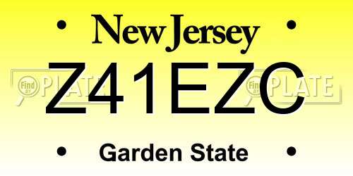 Z41EZC New Jersey License Plate