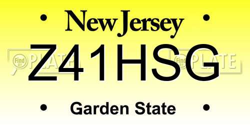 Z41HSG New Jersey License Plate