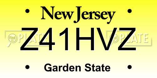 Z41HVZ New Jersey License Plate