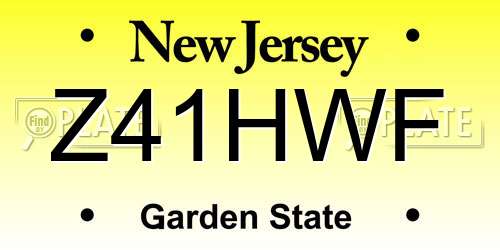 Z41HWF New Jersey License Plate
