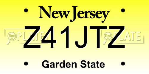 Z41JTZ New Jersey License Plate