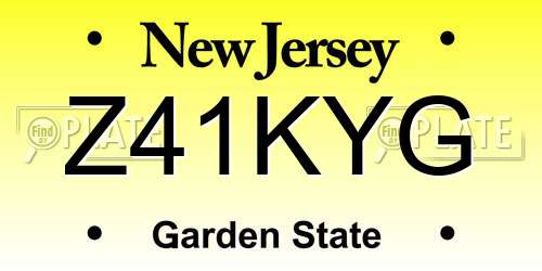 Z41KYG New Jersey License Plate