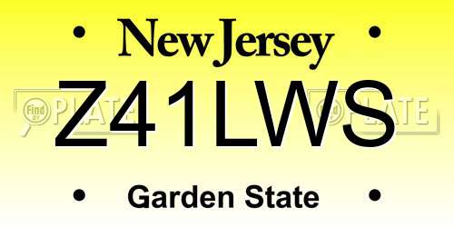 Z41LWS New Jersey License Plate