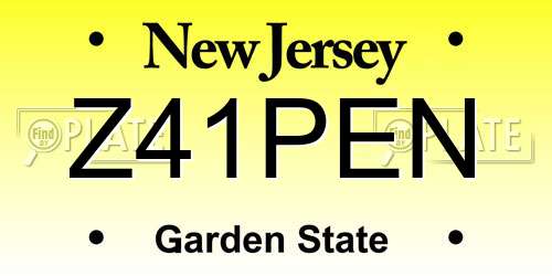 Z41PEN New Jersey License Plate