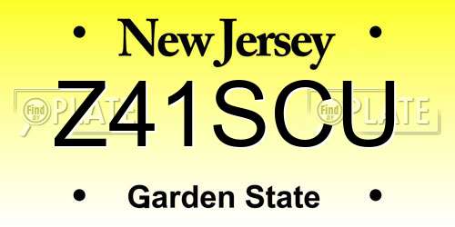 Z41SCU New Jersey License Plate