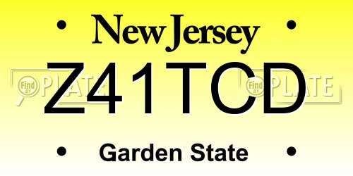 Z41TCD New Jersey License Plate