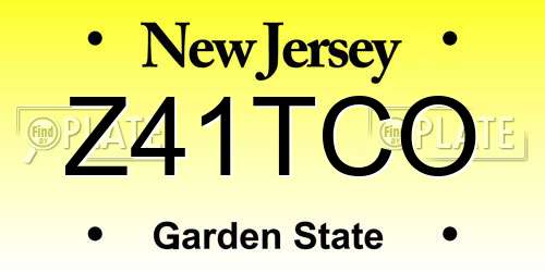 Z41TCO New Jersey License Plate