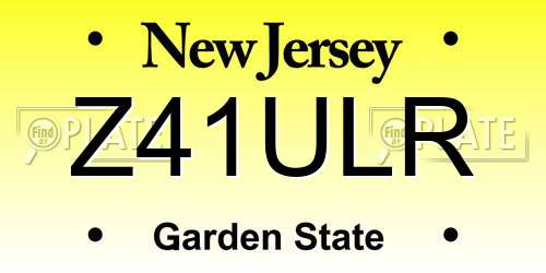 Z41ULR New Jersey License Plate