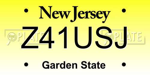 Z41USJ New Jersey License Plate