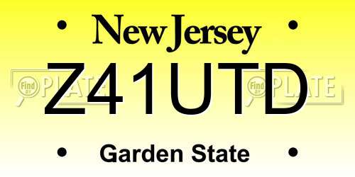Z41UTD New Jersey License Plate
